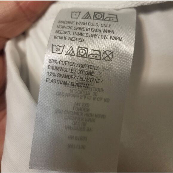 Susan Graver Weekend White Cotton Cropped Ankle Pants, Size S - Picture 4 of 4